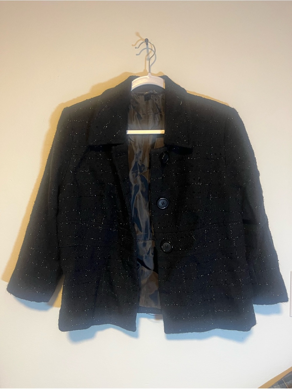 Briggs New York Black Tweed Jacket with Sparkle